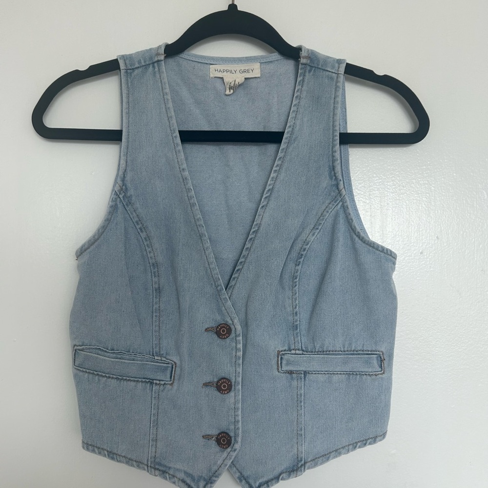 Light Blue Denim Vest